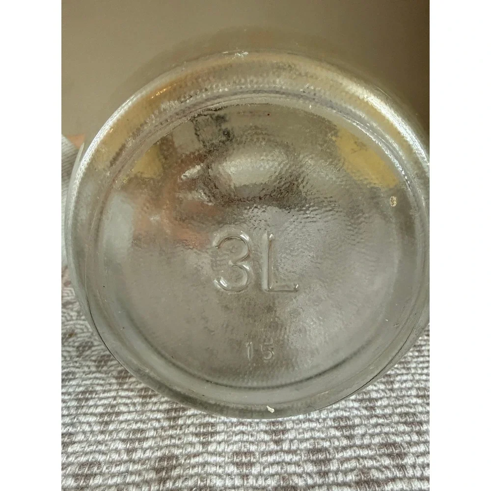 Vintage 3L Glass Cookie Jar Wire Bail Lid Farmhouse Kitchen Canister